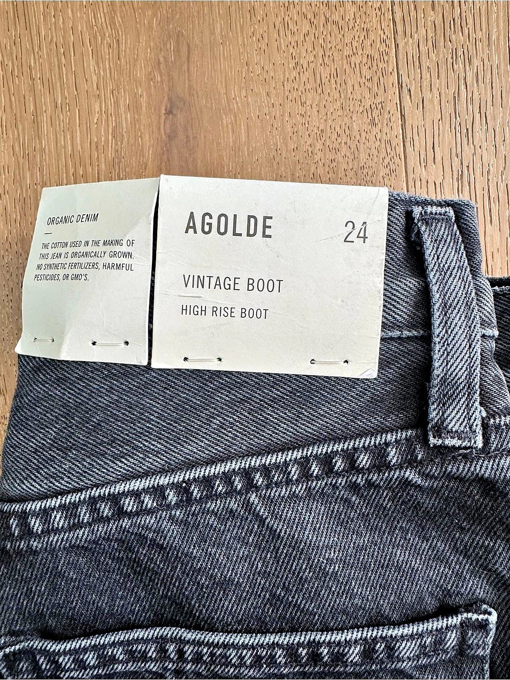 AGOLDE Vintage Boot High Rise Bootcut Jeans Percolate Faded Black Size 24 NWT